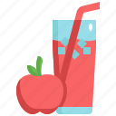 apple, glass, juice, drink, beverage, fruit