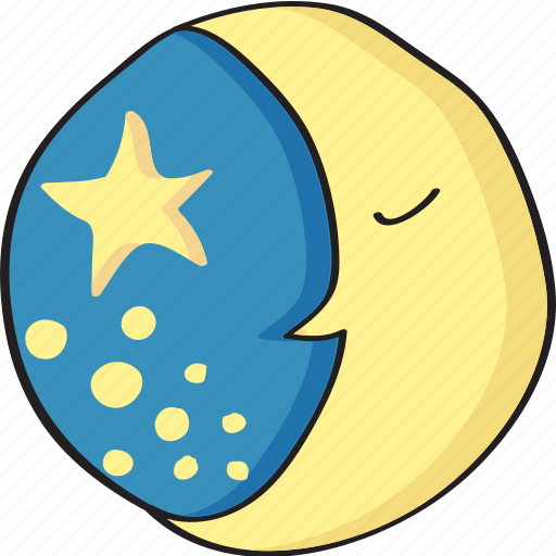 Vintage, moon, sleep, retro, stars, night, drawn icon - Download on Iconfinder