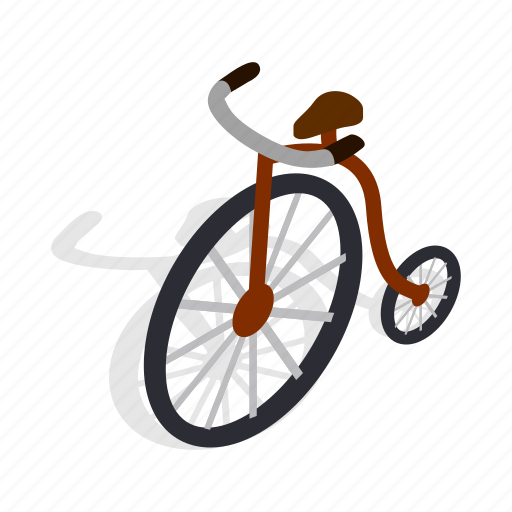Bicycle, isometric, old, pedal, ride, transport, vintage icon - Download on Iconfinder
