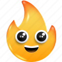 fire, heat, burn, smile, emoji, face 