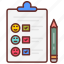 feedback, form, pencil, clipboard, emojis 