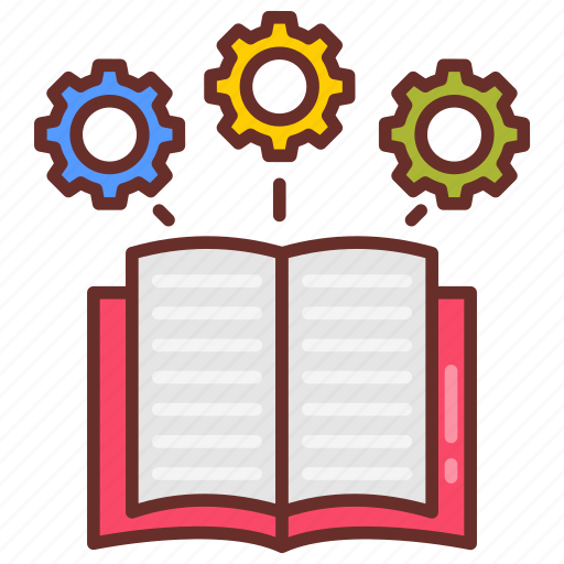 Machine, learning, book, guide, gears, managing, study icon - Download on Iconfinder