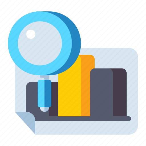 Analytics, chart, graph, magnifying glass icon - Download on Iconfinder