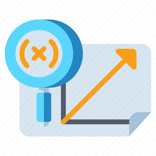Chart, graph, magnifying glass, variable icon - Download on Iconfinder