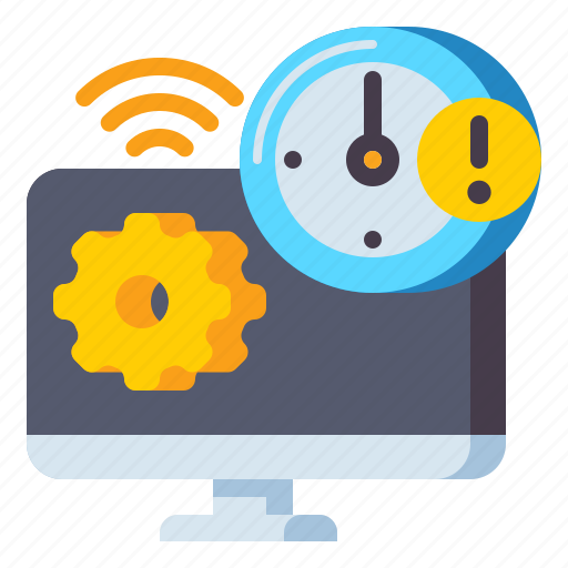 Clock, gear, latency, monitor icon - Download on Iconfinder