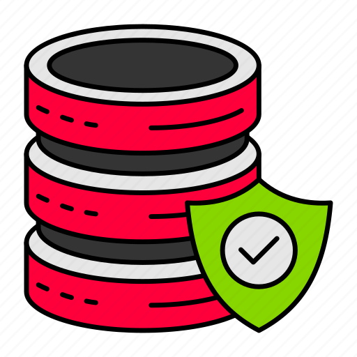 Secured, dedicated, database, stack, networking, storage device icon - Download on Iconfinder