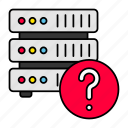 server, stack, rack, question mark, hosting, connection, database