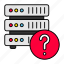 server, stack, rack, question mark, hosting, connection, database 