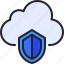 cloud, shield, security, protection, data 