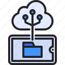cloud, storage, smartphone, database, folder