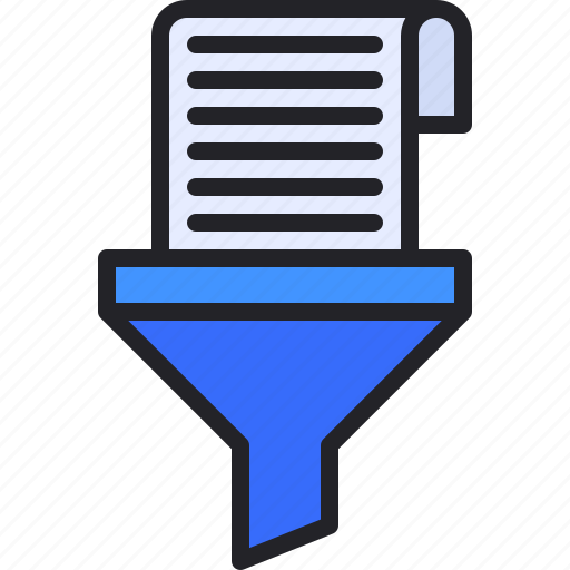 Funnel, document, data, filter, archive icon - Download on Iconfinder
