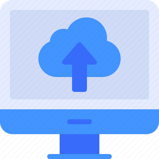 Monitor, cloud, upload, computer, storage icon - Download on Iconfinder