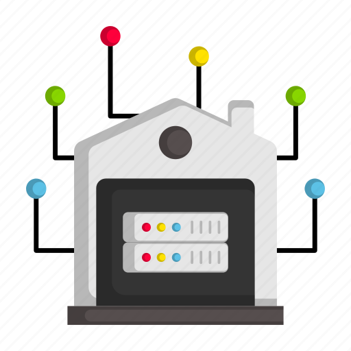 Server house, data center, in house, server, database, network room icon - Download on Iconfinder