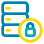 database, lock, privacy, server, storage 