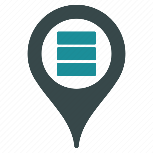 Datacenter, location, map marker, pointer, database, pin, position icon - Download on Iconfinder