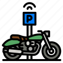 parking, motorcycle, motorbike, transport, area