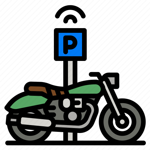 Parking, motorcycle, motorbike, transport, area icon - Download on Iconfinder