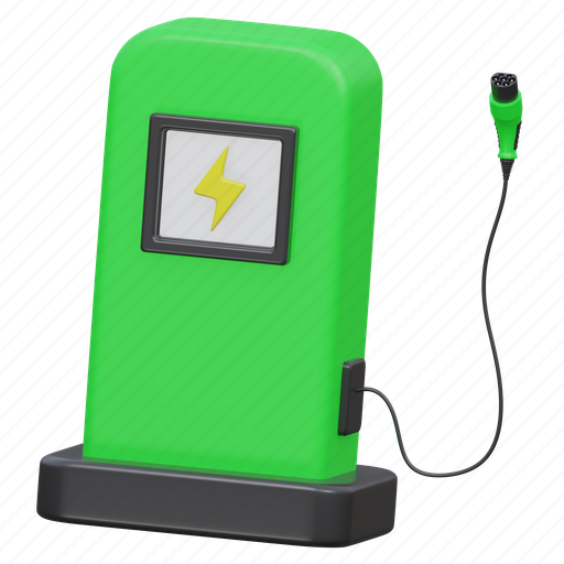 Charging station, electric, energy, station, charging, power, battery 3D illustration - Download on Iconfinder