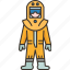 radioactive, suit, protection, safety, hazard 