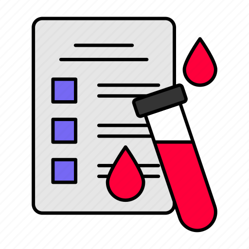 Blood, test, laboratory, health, sample, blood count, report icon - Download on Iconfinder