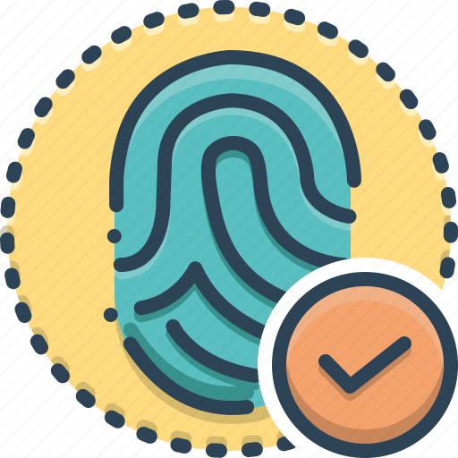 Approved, coincide, concur, fingerprint, fingerprint matched, matched icon - Download on Iconfinder
