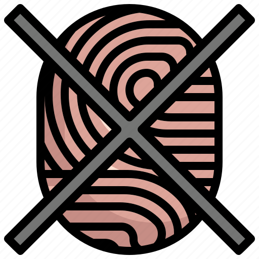 Fingerprint, cancellation, evidence, ui, identification icon - Download on Iconfinder