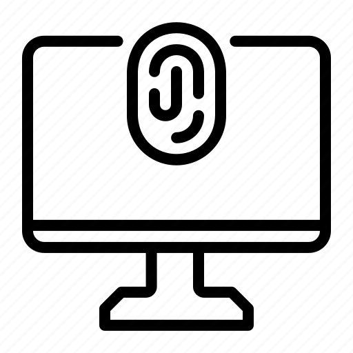 Monitor, biometrics, finger, scanner, access, identification, security icon - Download on Iconfinder