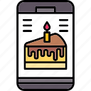 smartphone, cellphone, device, iphone, mobile, birthday, cake, celebration