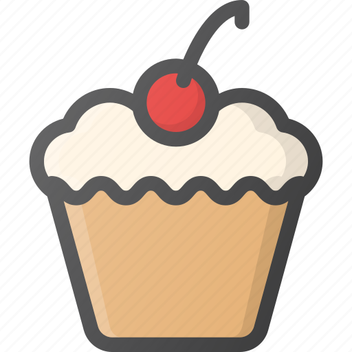 Birthday, celebration, cherry, cupcake, dessert, muffin, party icon - Download on Iconfinder