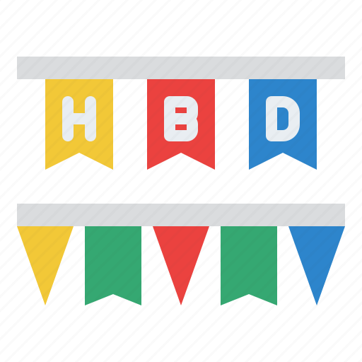 Birthday, celebration, decoration, flag, party icon - Download on Iconfinder