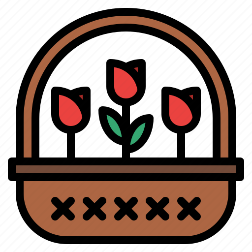 Basket, decoration, flower, party icon - Download on Iconfinder