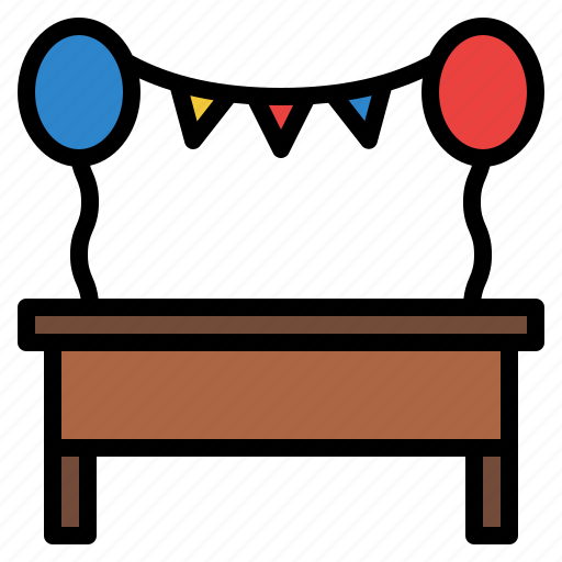 Balloon, decoration, ornaments, party, table icon - Download on Iconfinder