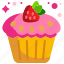 cupcake, birthday, party, pastry, dessert, bakery, candle, sweet, food 
