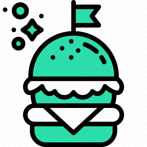 Burger, hamburger, fast, food, junk, restaurant, sandwich icon - Download on Iconfinder