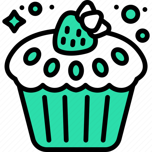 Cupcake, birthday, party, pastry, dessert, bakery, candle icon - Download on Iconfinder
