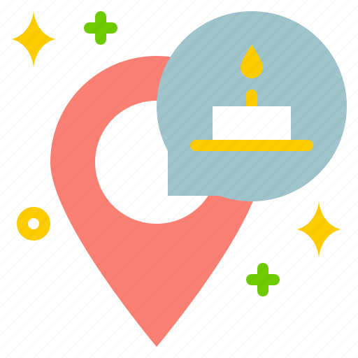 Gps, map, pin, birthday, party, anniversary icon - Download on Iconfinder