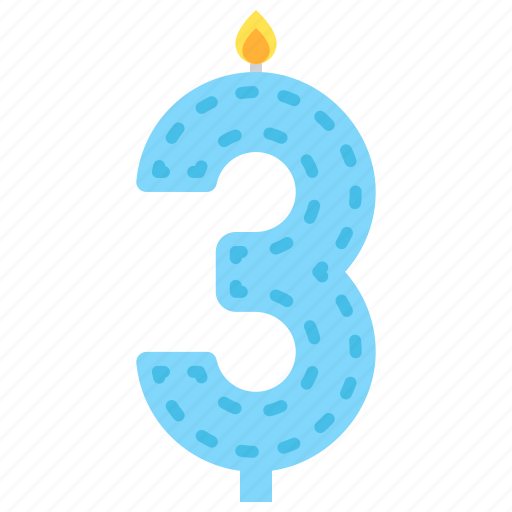 Candle, number, 3 icon - Download on Iconfinder