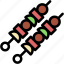 brochette, bbq, skewer, food, party, grill 