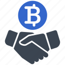 bitcoin, deal, money, cryptocurrency, agreement, handshake, partnership 
