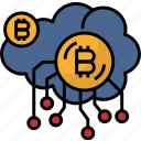 bitcoin, mining, cash, cloud, coin, currency, money