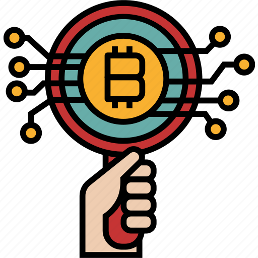 Bitcoin, research, search, currency, money, coin, cryptocurrency icon - Download on Iconfinder