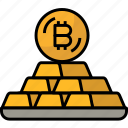 gold, reserve, bitcoin, currency, bars, treasure, wealth