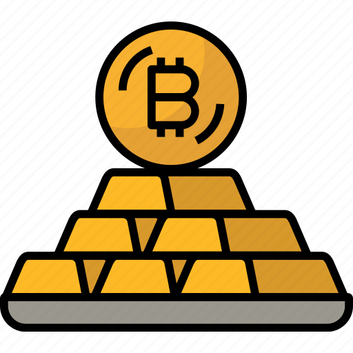 Gold, reserve, bitcoin, currency, bars, treasure, wealth icon - Download on Iconfinder