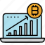 bitcoin, chart, growth, monitor, profit 