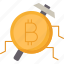 bitcoin, mining, digital, transaction, treasure 
