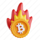 flame, fire, bitcoin, burn