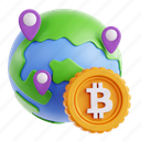globe, bitcoin, world, cryptocurrency, earth globe