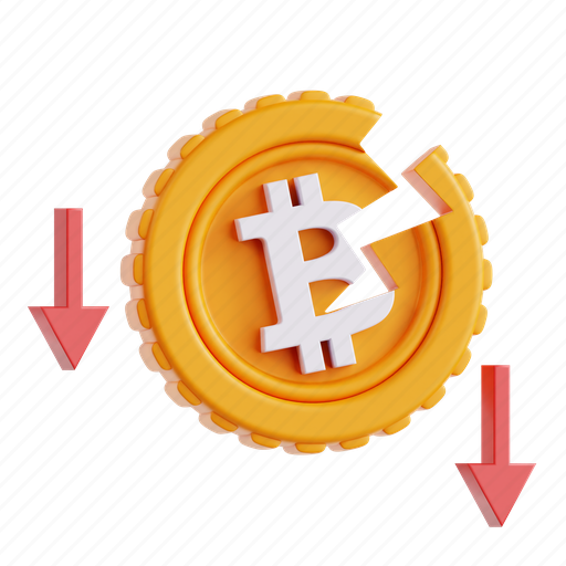 Crisis, fall, down, broken, bitcoin icon - Download on Iconfinder