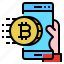 bitcoin, cash, coin, money, smartphone 