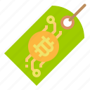 bitcoin, money, price, shopping, tag
